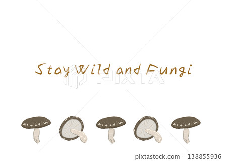 Horizontal menu/card template featuring multiple shiitake mushrooms. 138855936