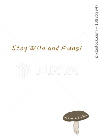 直式選單卡模板，圖案為半香菇。 138855947