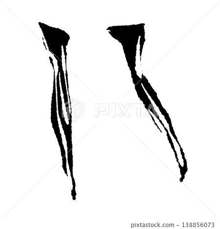 一幅黑白插圖，描繪了一朵杏鮑菇被兩隻手撕開的情景。 138856073