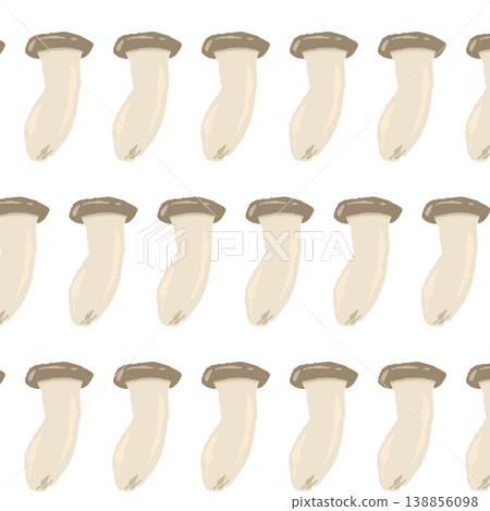Seamless pattern background illustration of king oyster mushrooms (diagonally arranged) 138856098