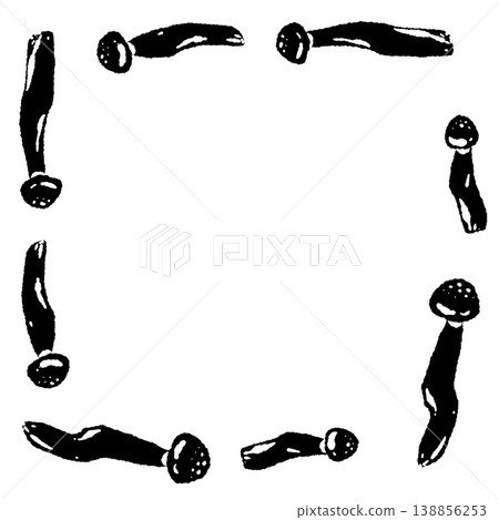 方形畫框中的白玉菇（單色） 138856253