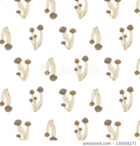 散落的碎白玉菇無縫圖案背景插圖 138856271