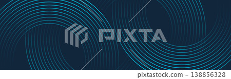 Modern digital abstract blue background with circular lines. Geometric stripe line art design for poster, brochure, cover, website, header, web banner, presentation Modern digital abstract blue background with circular lines. Geometric stripe line art design for poster, brochure, cover, website, header, web banner, presentation 138856328