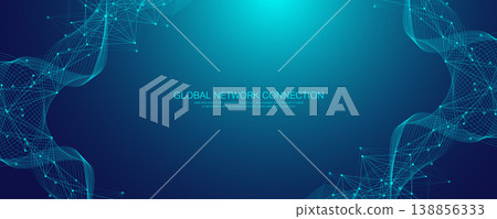 Modern digital technology background design with molecular plexus lines and dots. Futuristic network connection. Data flow. Abstract mesh, big data technology, AI, science, cyberspace. Modern digital technology background design with molecular plexus lines and dots. Futuristic network connection. Data flow. Abstract mesh, big data technology, AI, science, cyberspace. 138856333