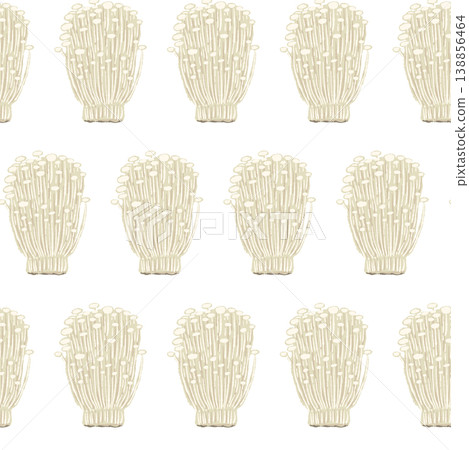 金針菇無縫圖案背景插圖（排列方式） 138856464