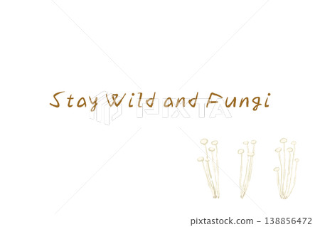 橫版留言卡模板，圖案為獨立包裝的金針菇。 138856472