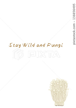 金針菇（正面）豎版留言卡模板 138856495