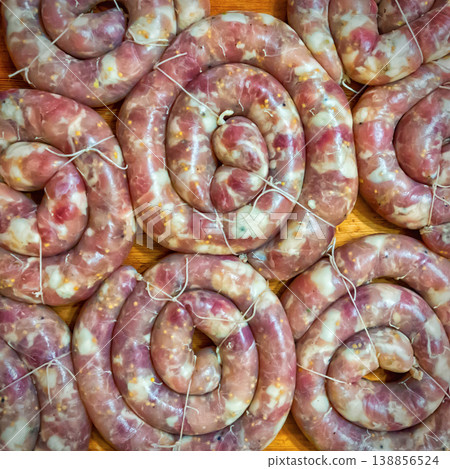 Home-made white sausage out pigs and calf meat 138856524