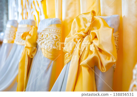 registration of a wedding or banquet hall in yellow tones 138856531