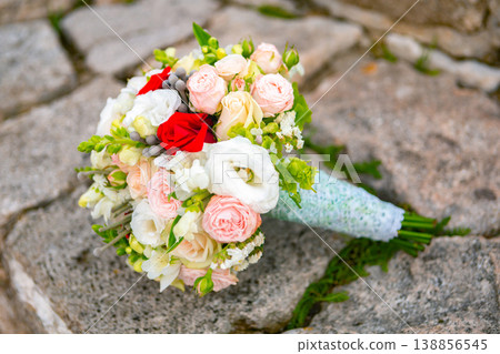 stylish wedding attributes of the bride's butane's shoes. 138856545