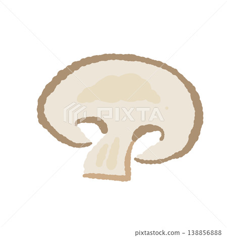 Sliced mushrooms (single, brown, diagonally) 138856888