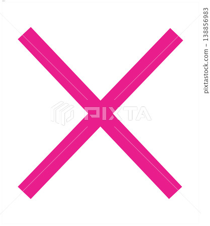 Pink X icon with transparent background. A cute, girly, and SNS-themed symbol. Pink X icon with transparent background. A cute, girly, and SNS-themed symbol. 138856983