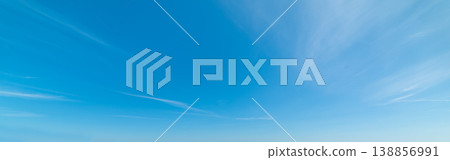 Blue sky with small white clouds in springtime 138856991