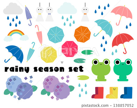 流行風格雨季插畫集 流行風格雨季插畫集 138857052