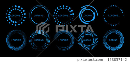 Futuristic hud interface, digital progress bars 138857142