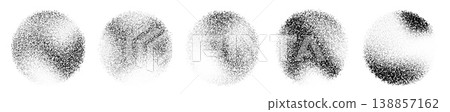 Abstract gradient spheres with grainy dot texture 138857162