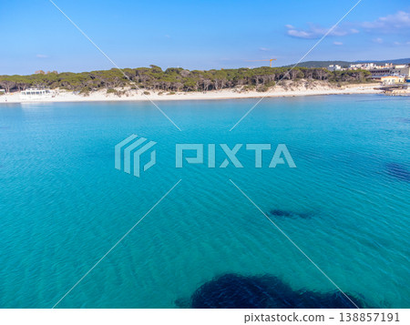 Aerial view of Maria Pia beach blue sea Aerial view of Maria Pia beach blue sea 138857191