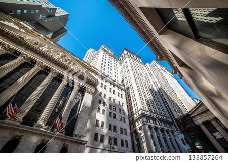 New York Stock Exchange surrounded by skyscrapers 138857264