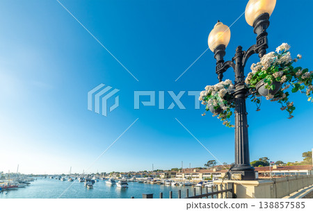 Lamppost in Balboa Island on a sunny day Lamppost in Balboa Island on a sunny day 138857585