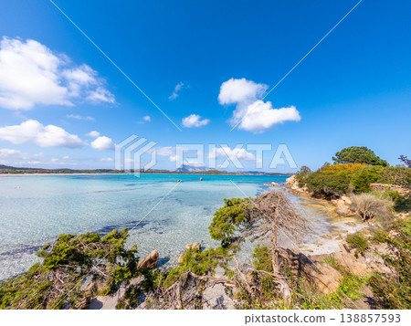 Lu Impostu beach under a blue sky in springtime Lu Impostu beach under a blue sky in springtime 138857593