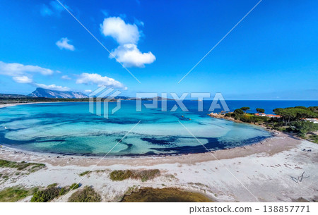 Drone view of Lu Impostu beach in spring 138857771