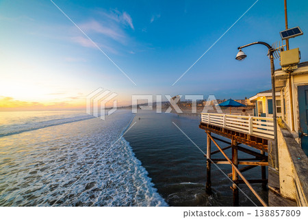 Colorful sunset in Pacific Beach. Colorful sunset in Pacific Beach. 138857809