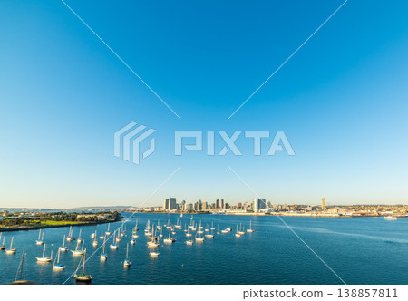 Boats by Coronado island under a blue sky Boats by Coronado island under a blue sky 138857811