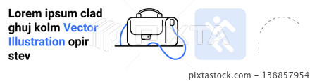 Work-life balance, productivity, time management, business activities, corporate identity, workflow. A business briefcase alongside a running icon. Work-life balance and productivity concept 138857954