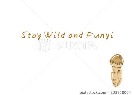 Horizontal menu/card template with hand-drawn illustration of a matsutake mushroom (bud). Horizontal menu/card template with hand-drawn illustration of a matsutake mushroom (bud). 138858004