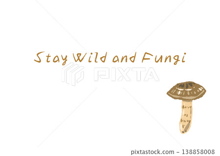 橫版菜單/卡片模板，配有手繪插圖，圖案為一朵巨大的松茸。 138858008