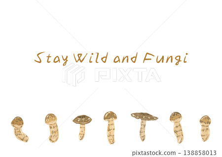 Horizontal menu/card template featuring multiple Matsutake mushrooms. 138858013