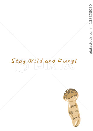Vertical menu/card template with a hand-drawn illustration of a Matsutake mushroom (with its cap open). Vertical menu/card template with a hand-drawn illustration of a Matsutake mushroom (with its cap open). 138858020