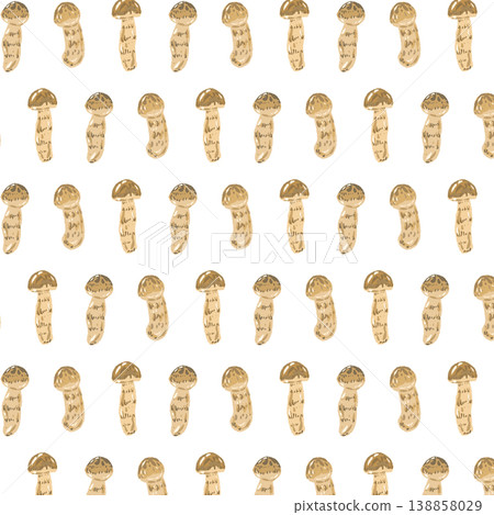 Seamless pattern background illustration of matsutake mushrooms (vertical orientation, alternating pattern) Seamless pattern background illustration of matsutake mushrooms (vertical orientation, alternating pattern) 138858029
