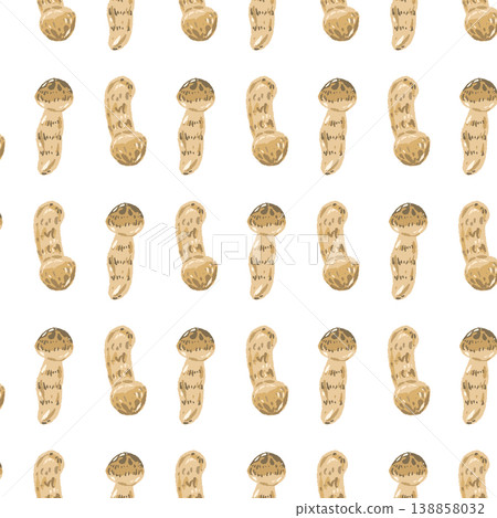 松茸無縫圖案背景插圖（斜向排列） 138858032