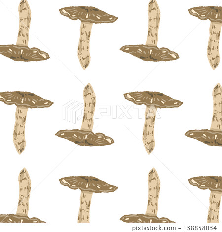 松茸（橫向，混合）無縫圖案背景插圖 138858034