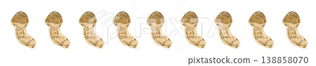 Matsutake mushroom (diagonally arranged, facing right) line decoration/decorative border illustration material Matsutake mushroom (diagonally arranged, facing right) line decoration/decorative border illustration material 138858070