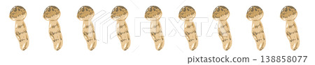 Matsutake mushroom (mixed sizes) line decoration/decorative border illustration material 138858077