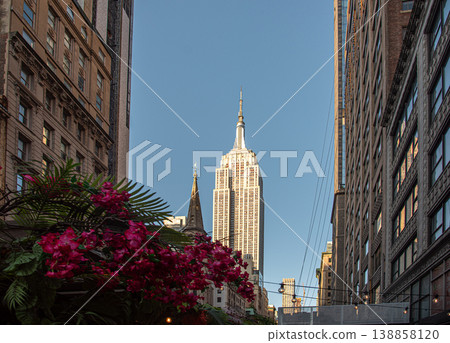 Skyscrapers under a clear sky in Manhattan at sunset Skyscrapers under a clear sky in Manhattan at sunset 138858120