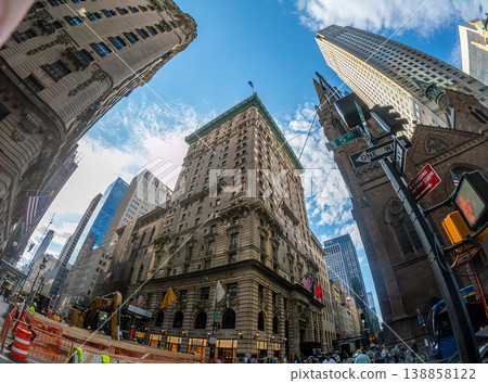 World famous 5th avenue in Manhattan in fisheye effect World famous 5th avenue in Manhattan in fisheye effect 138858122