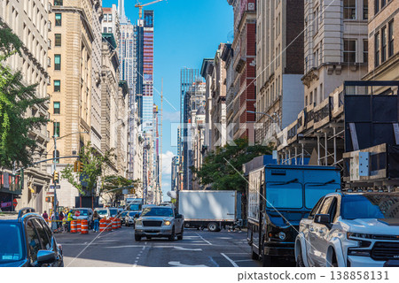 Traffic in Manhattan on a sunny day Traffic in Manhattan on a sunny day 138858131
