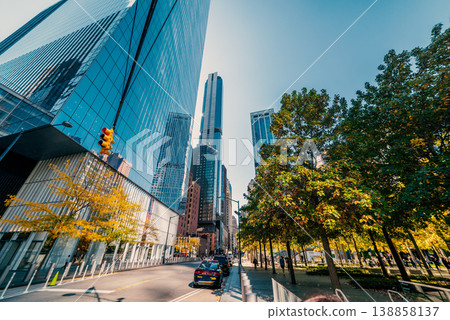 Skyscrapers in Lower Manhattan on a clear day 138858137