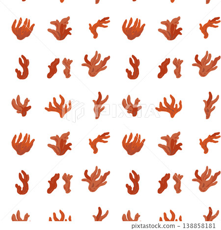 Seamless pattern background illustration of fire coral mushrooms (scattered arrangement) Seamless pattern background illustration of fire coral mushrooms (scattered arrangement) 138858181