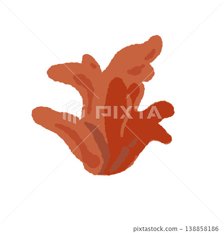 Hand-drawn illustration of a branched Coral Podostroma cornu-damae mushroom. Hand-drawn illustration of a branched Coral Podostroma cornu-damae mushroom. 138858186