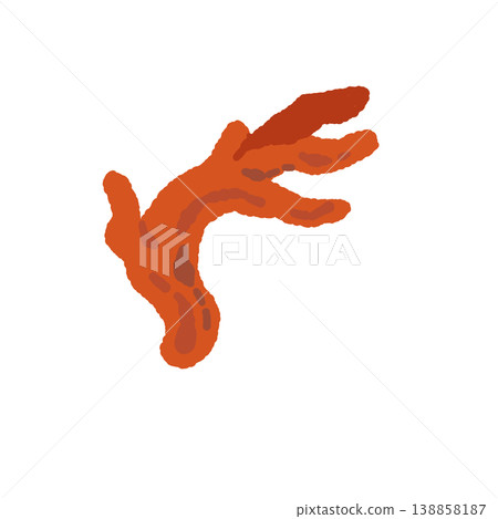 Hand-drawn illustration material of a single fire coral mushroom (diagonal view) Hand-drawn illustration material of a single fire coral mushroom (diagonal view) 138858187