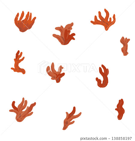 Hand-drawn illustration material of the fire coral mushroom (randomly arranged) Hand-drawn illustration material of the fire coral mushroom (randomly arranged) 138858197