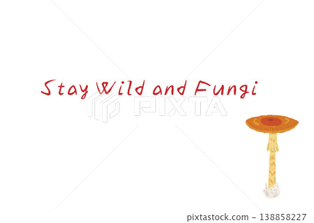 Horizontal menu/card template with a hand-drawn illustration of Amanita caesarea. 138858227