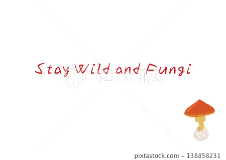 Horizontal menu/card template with a hand-drawn illustration of a growing Amanita caesarea mushroom. 138858231