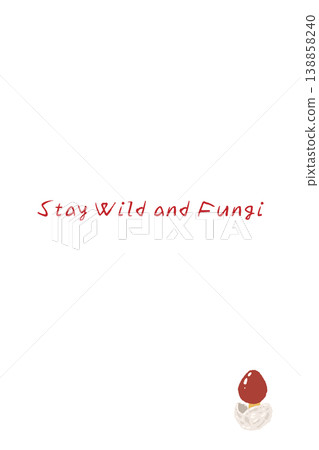Vertical menu/card template with a hand-drawn illustration of young Amanita caesarea mushrooms. 138858240
