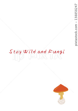 Vertical menu/card template with a hand-drawn illustration of a small Amanita caesarea mushroom. 138858247