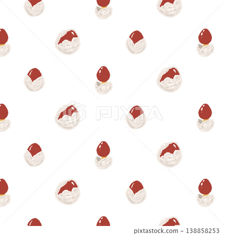 無縫圖案背景插圖，描繪的是凱撒鵝膏（幼菇混合物） 138858253